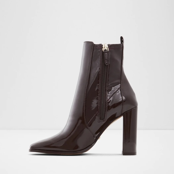 ALDO Aurla Sock Boot Heels | Dark Brown - Picture 4 of 8